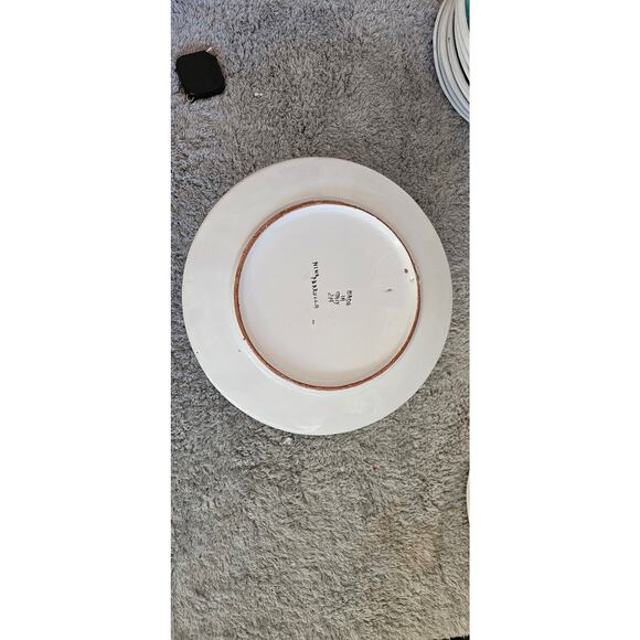 Nino Parrucca Pottery Modernist Plate 10.5" Made in Italy #214 Fisherman - Picture 4 of 6